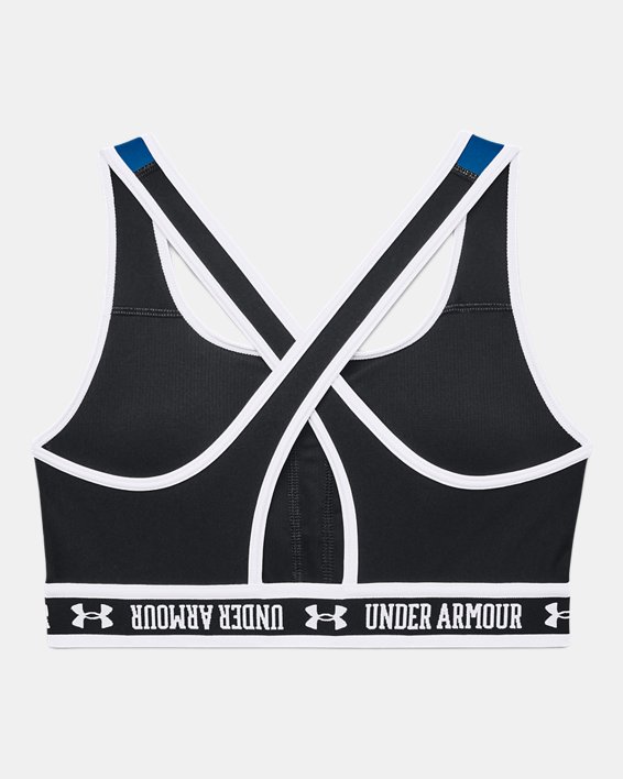 Damen Armour® Mid Crossback Block Sport-BH, Blue, pdpMainDesktop image number 9